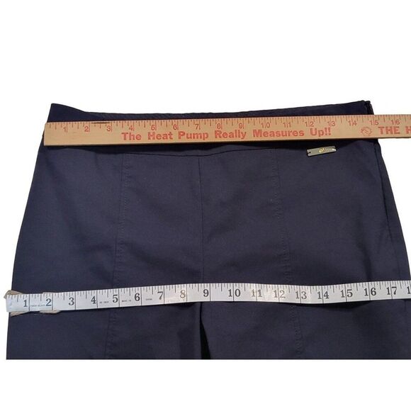 Tory Burch Pants Women Sz 4 Ankle‎ Navy Blue Side Zip Designer Workwear - Picture 3 of 8